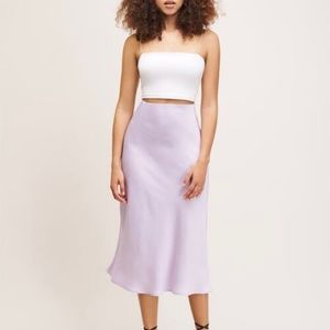 Dynamite Satin Midi Skirt